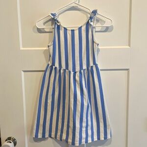 Zara Girl Blue and White Striped Kids Dress Size 9